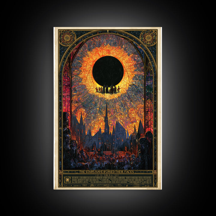 The Stars Have Buried Their Faces, English Language Horror Movie Poster, Stained Glass Gothic Art, Classic Monster Poster, Canvas Print