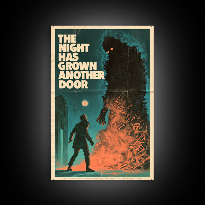 The Night Has Grown Another Door, English Language Horror Movie Poster, Giallo Horror Art, Cult Horror Poster, Framed Canvas Print