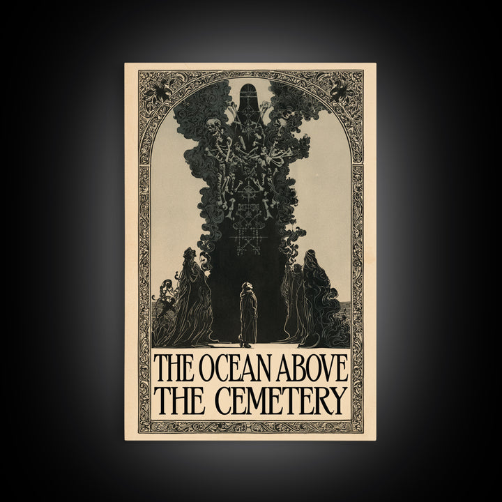 The Ocean Above The Cemetery, English Language Horror Movie Poster, Decadent Line Art, Classic Monster Poster, Horror Wall Decor