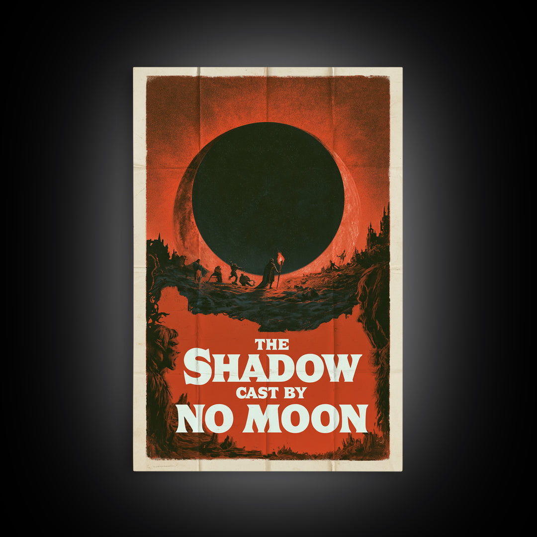 The Shadow Cast By No Moon, English Language Horror Movie Poster, 1960s Horror Art, Retro Horror Movie Art, Framed Canvas Print
