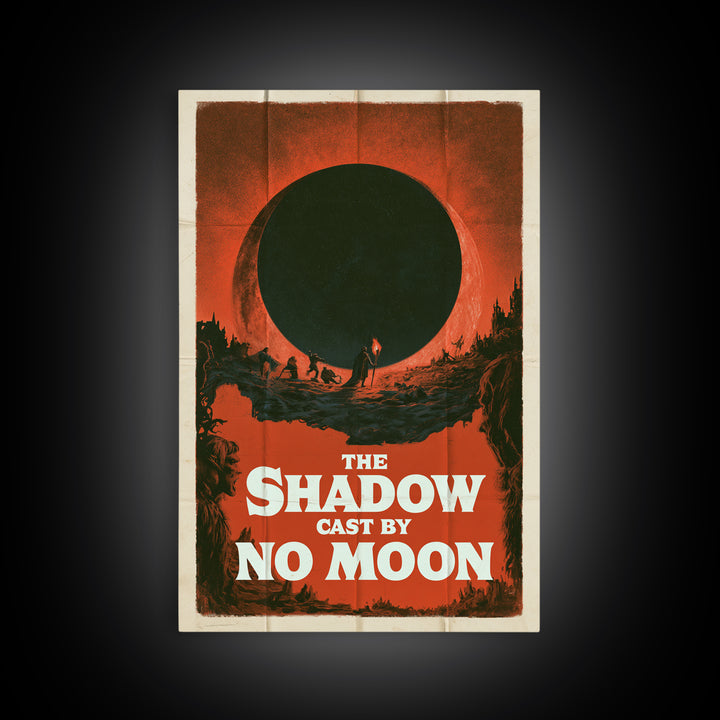 The Shadow Cast By No Moon, English Language Horror Movie Poster, 1960s Horror Art, Retro Horror Movie Art, Framed Canvas Print