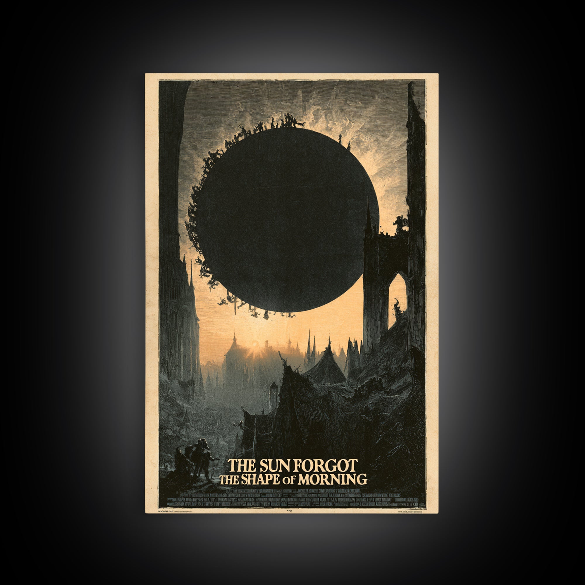 The Sun Forgot The Shape Of Morning, English Language Horror Movie Poster, Gothic Engraving Art, Classic Monster Poster