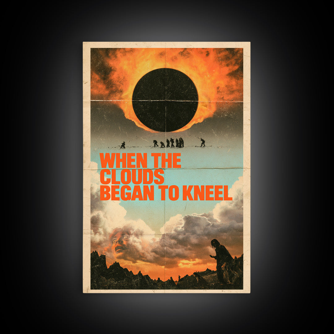 When The Clouds Began To Kneel, English Language Horror Movie Poster, 1970s Horror Art, Retro Horror Movie Art, Canvas Print