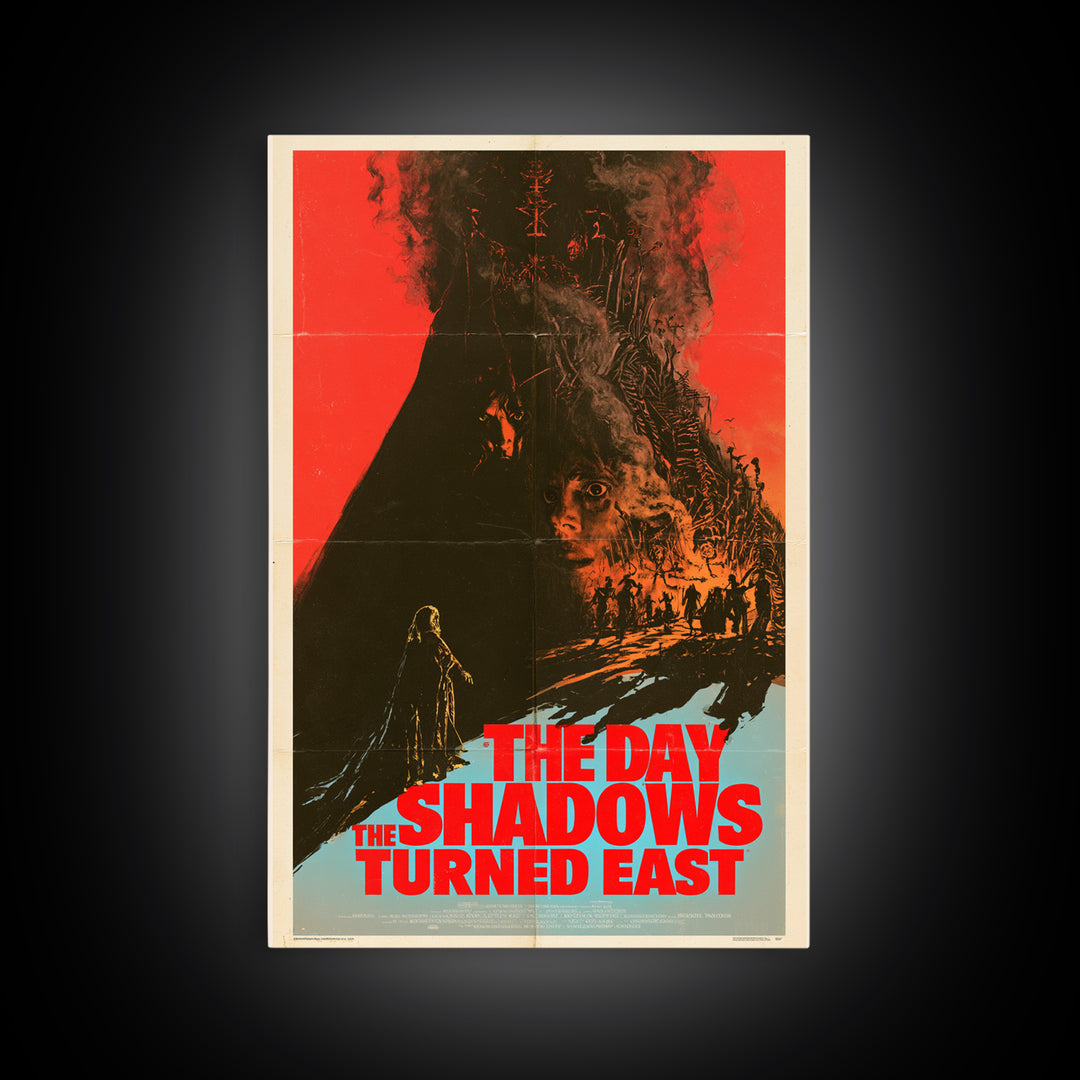 The Day The Shadows Turned East, English Language Horror Movie Poster, 1970s Horror Art, Cult Horror Poster, Framed Canvas Print