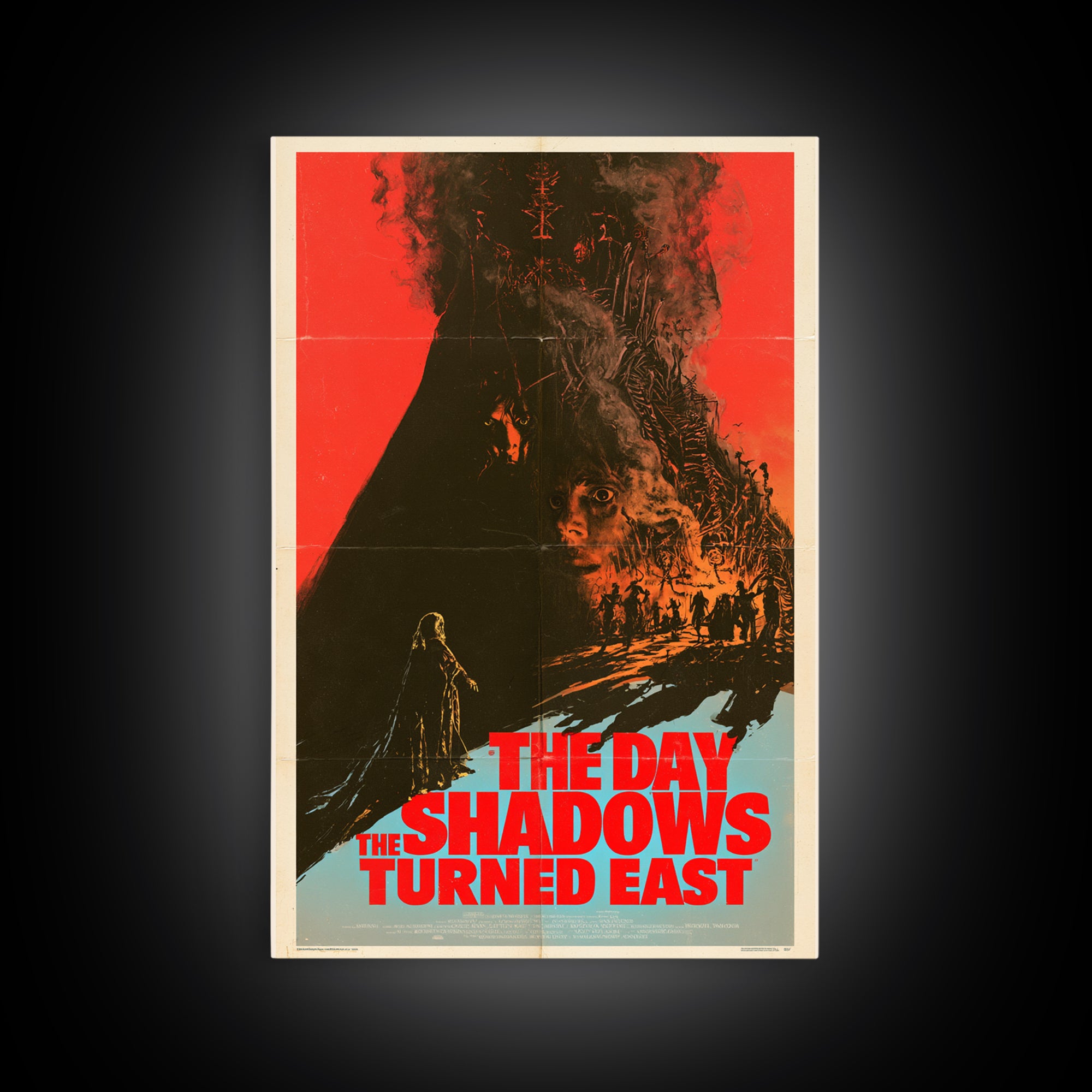 The Day The Shadows Turned East, English Language Horror Movie Poster, 1970s Horror Art, Cult Horror Poster, Framed Canvas Print