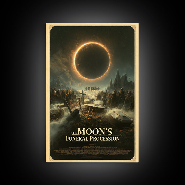 The Moon'S Funeral Procession, English Language Horror Movie Poster, Dark Romantic Horror Art, Retro Horror Movie Art, Canvas Print