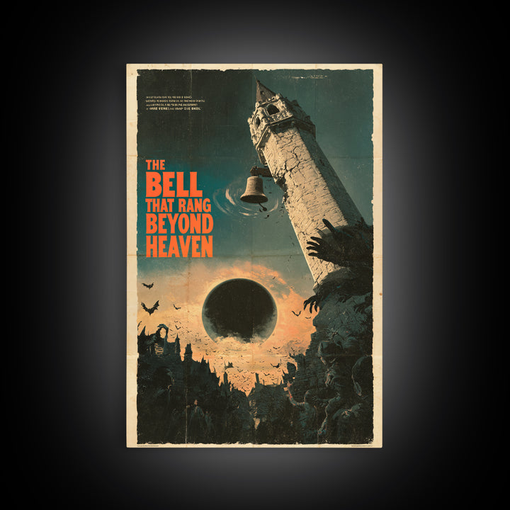 The Bell That Rang Beyond Heaven, English Language Horror Movie Poster, Giallo Horror Art, Classic Monster Poster, Framed Canvas Print