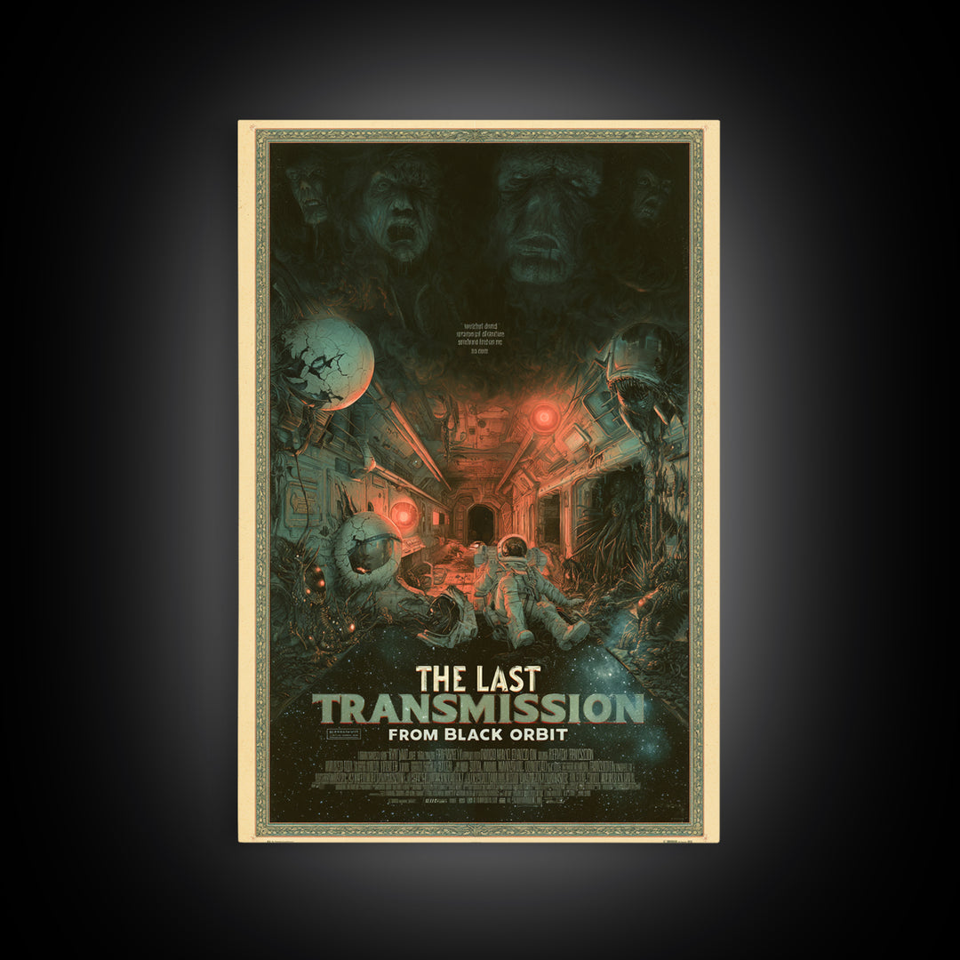 The Last Transmission From Black Orbit, English Language Horror Movie Poster, Dark Romantic Horror Art, Cult Horror Poster, Canvas Print