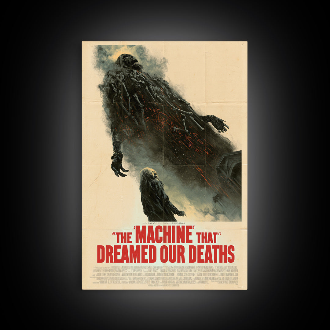 The Machine That Dreamed Our Deaths, English Language Horror Movie Poster, Giallo Horror Art, Cult Horror Poster, Canvas Print