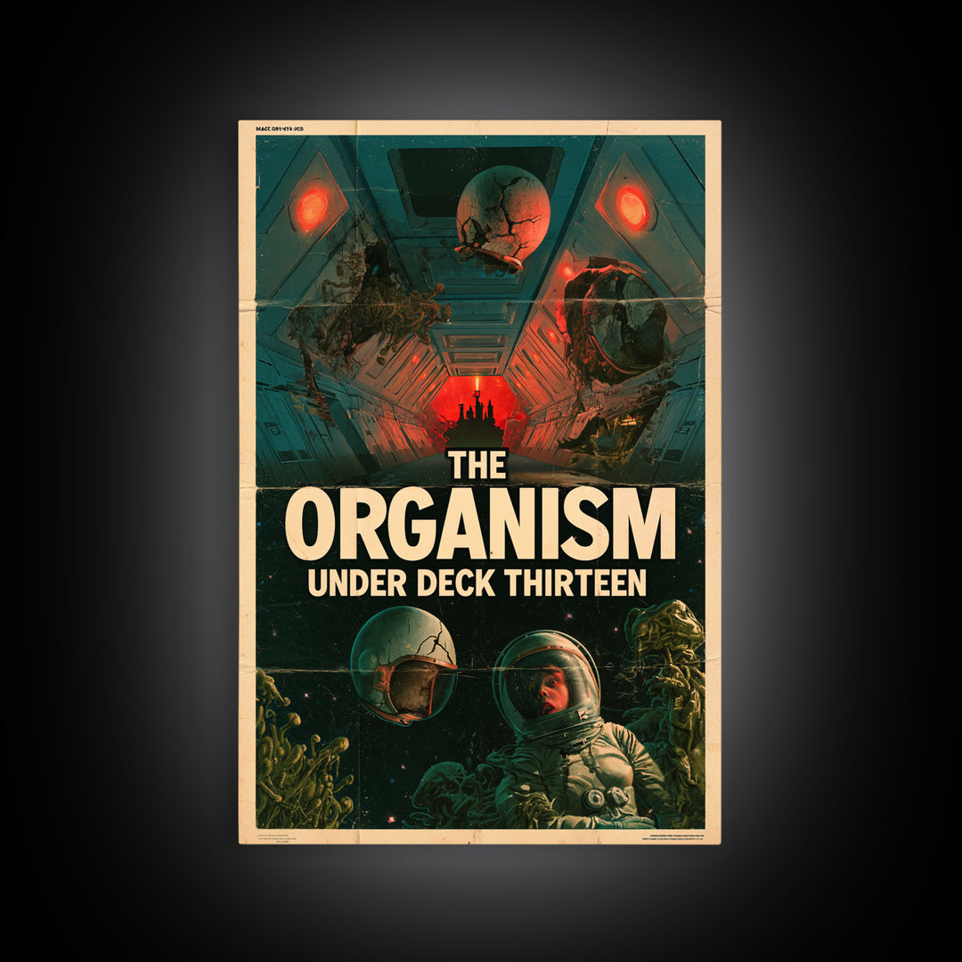 The Organism Under Deck Thirteen, English Language Horror Movie Poster, 1960s Horror Art, Cult Horror Poster, Canvas Print