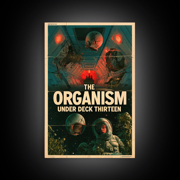 The Organism Under Deck Thirteen, English Language Horror Movie Poster, 1960s Horror Art, Cult Horror Poster, Canvas Print