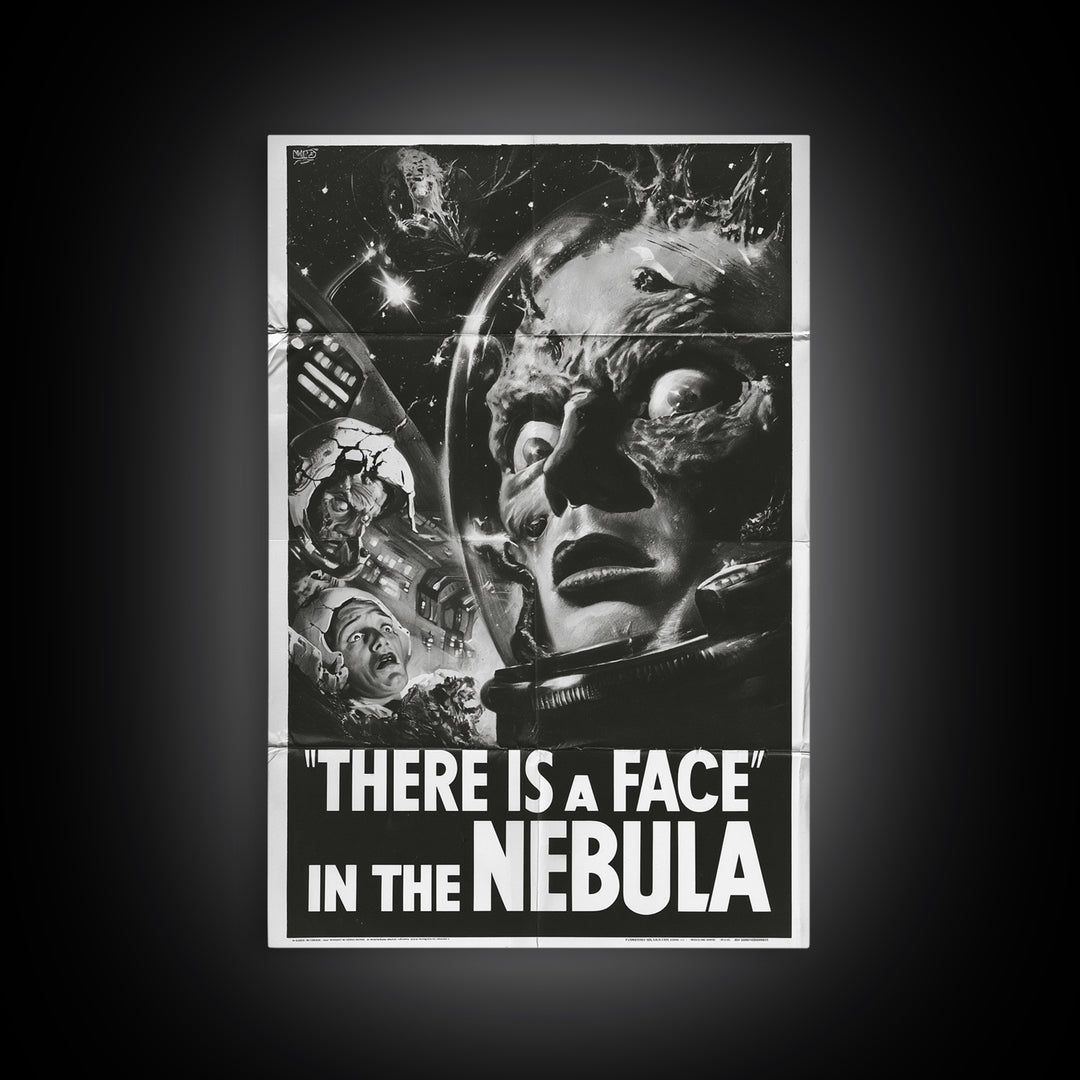 There Is A Face In The Nebula, English Language Horror Movie Poster, 1930s Horror Art, Classic Monster Poster, Canvas Print