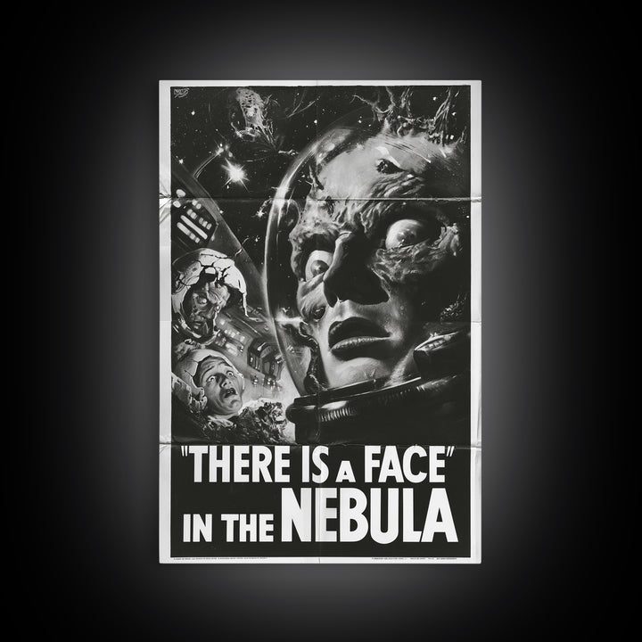 There Is A Face In The Nebula, English Language Horror Movie Poster, 1930s Horror Art, Classic Monster Poster, Canvas Print
