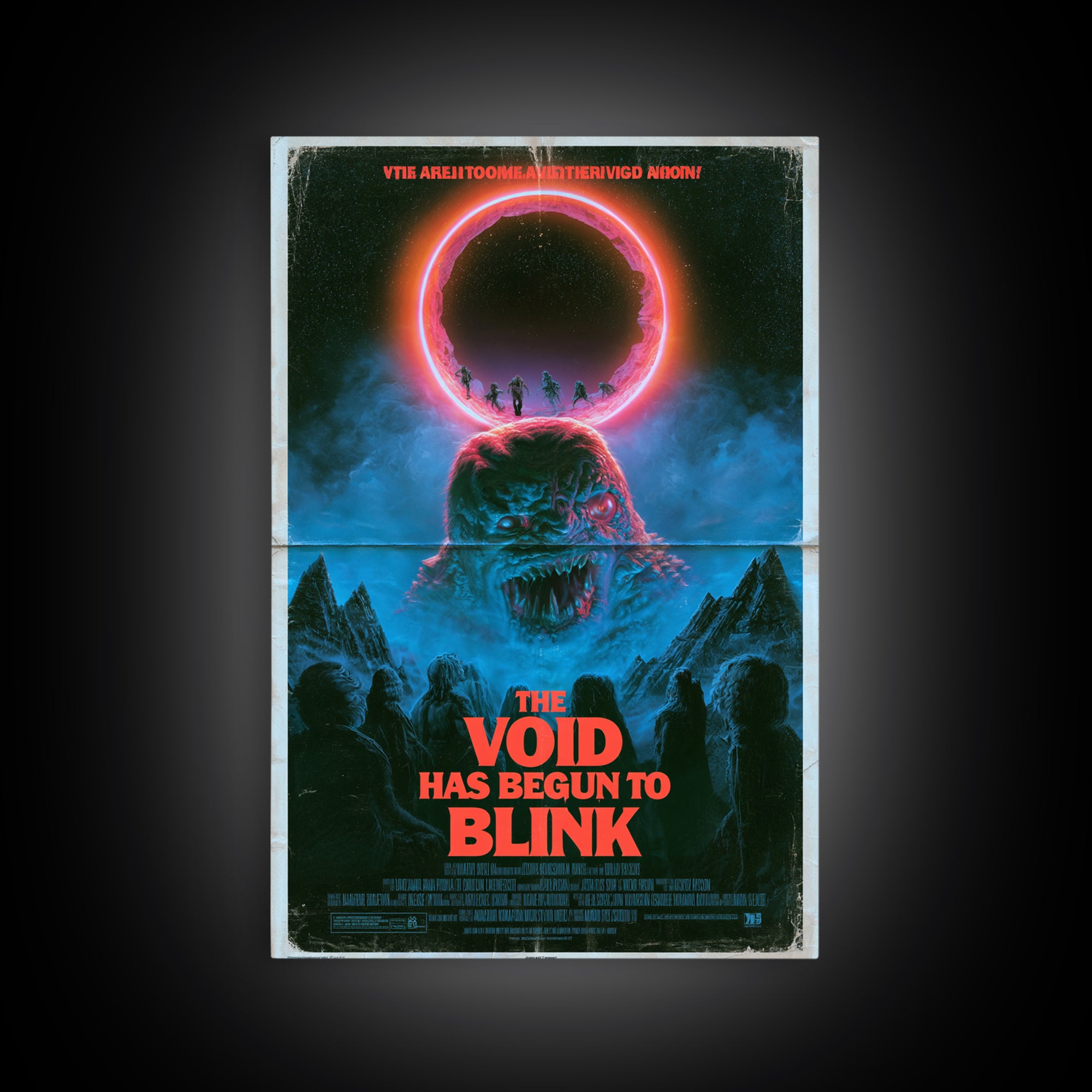 The Void Has Begun To Blink, English Language Horror Movie Poster, 1980s Vhs Nightmare Cover Inspired Art, Cult Horror Poster, Canvas Print
