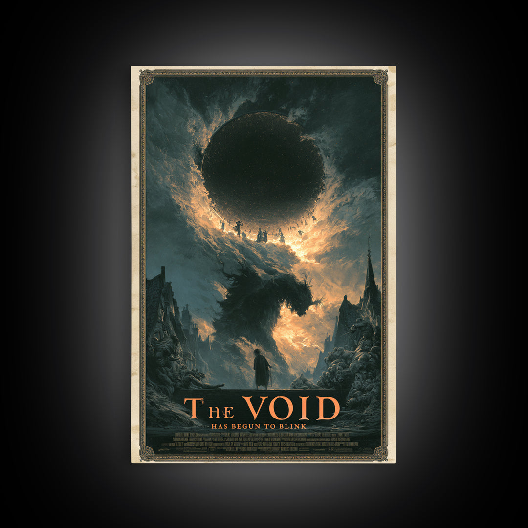 The Void Has Begun To Blink, English Language Horror Movie Poster, Gothic Nightmare Art, Cult Horror Poster, Canvas Print
