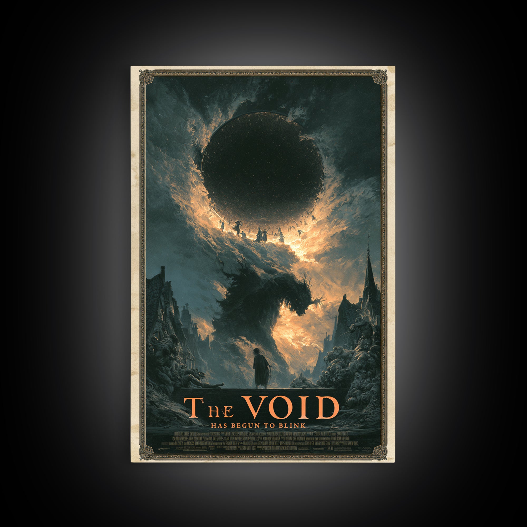 The Void Has Begun To Blink, English Language Horror Movie Poster, Gothic Nightmare Art, Cult Horror Poster, Canvas Print