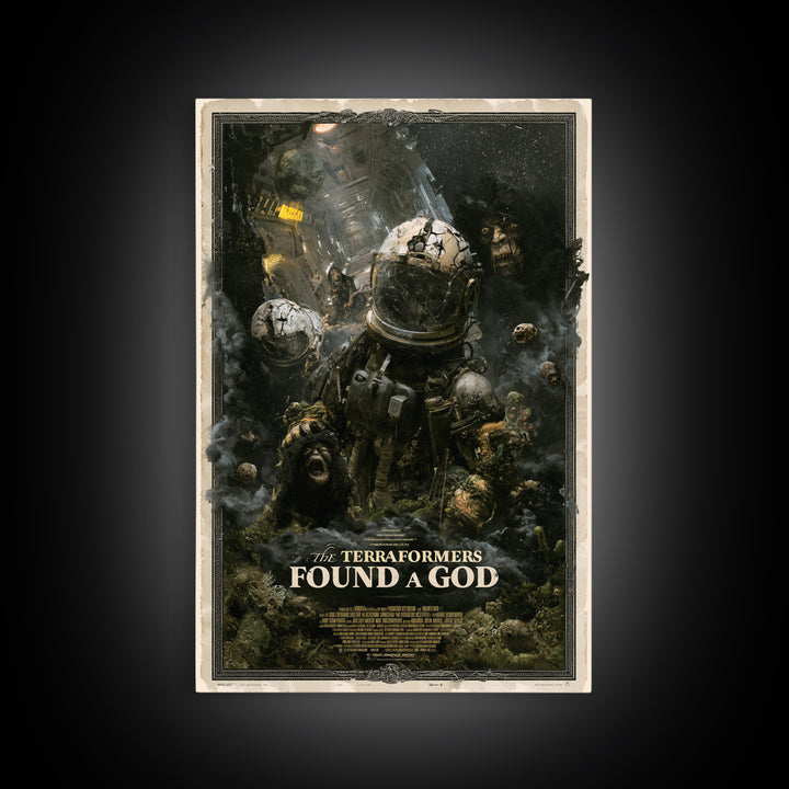 The Terraformers Found A God, English Language Horror Movie Poster, Dark Romantic Horror Art, Cult Horror Poster, Canvas Print
