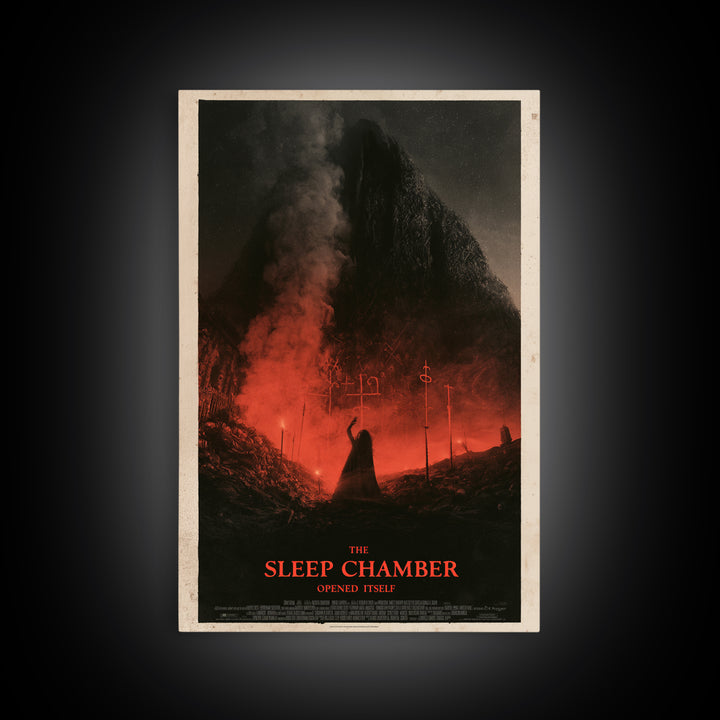 The Sleep Chamber Opened Itself, English Language Horror Movie Poster, 1930s Horror Art, Gothic Cinema Wall Art, Framed Canvas Print