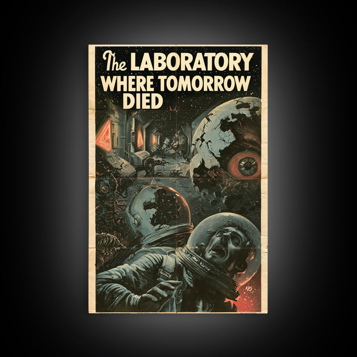 The Laboratory Where Tomorrow Died, English Language Horror Movie Poster, 1930s Horror Art, Gothic Cinema Wall Art, Canvas Print