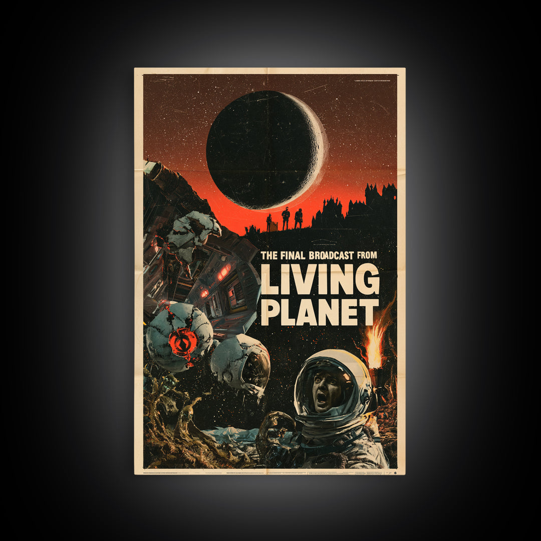 The Final Broadcast From The Living Planet, English Language Horror Movie Poster, 1960s Horror Art, Gothic Cinema Wall Art, Canvas Print