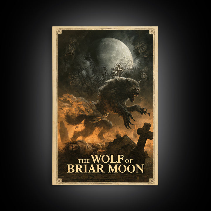 The Wolf Of Briar Moon, English Language Horror Movie Poster, Dark Romantic Horror Art, Cult Horror Poster, Canvas Print
