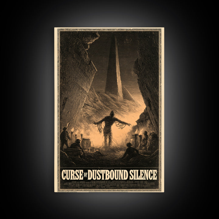 Curse Of Dustbound Silence, English Language Horror Movie Poster, Gothic Engraving Art, Gothic Cinema Wall Art, Canvas Print