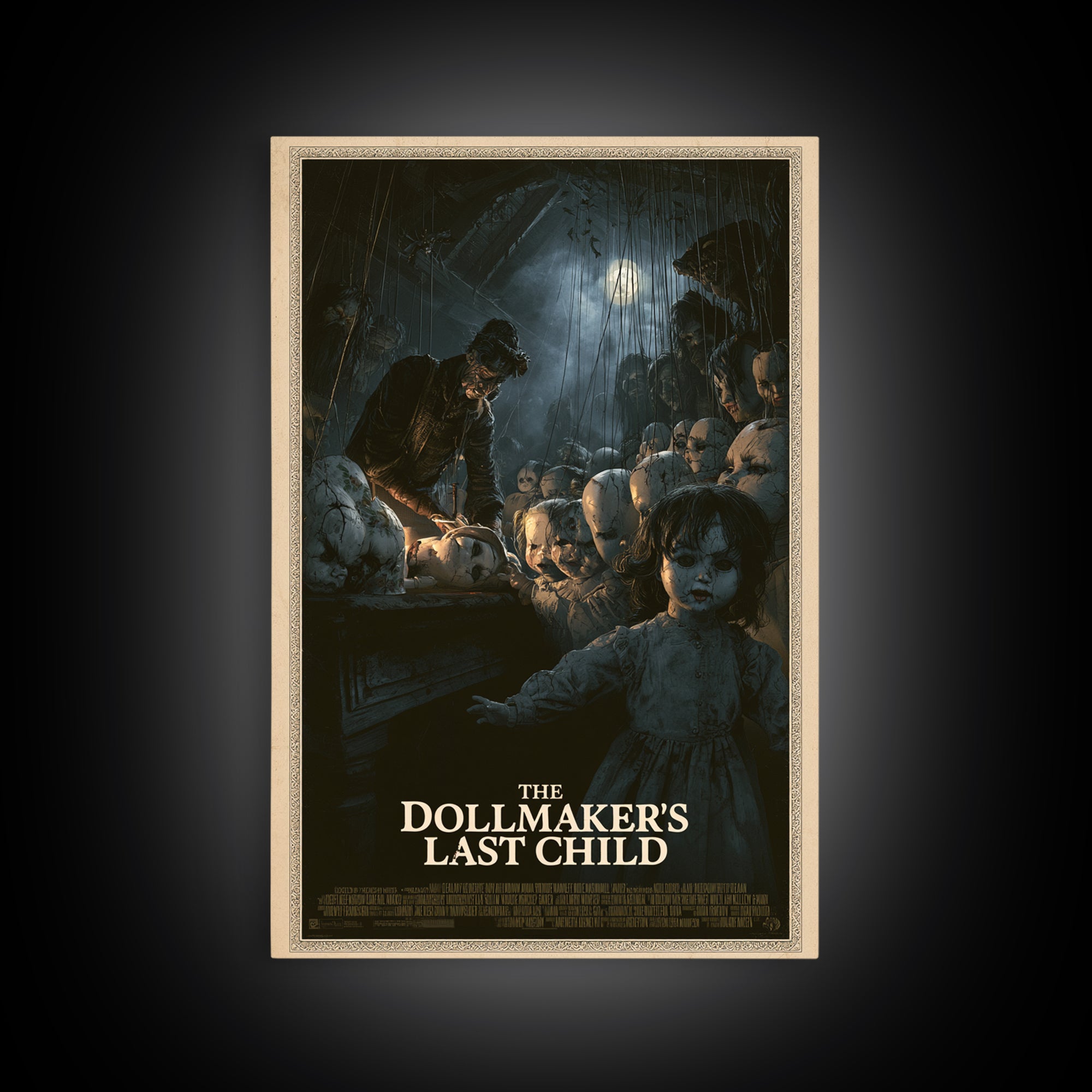 The Dollmaker'S Last Child, English Language Horror Movie Poster, Dark Romantic Horror Art, Retro Horror Movie Art, Canvas Print
