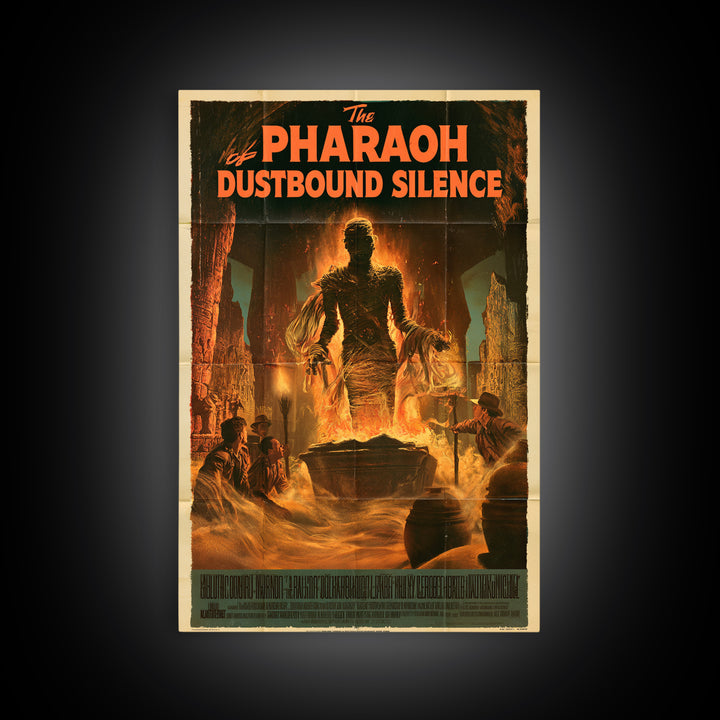 The Pharaoh Of Dustbound Silence, English Language Horror Movie Poster, 1950s Horror Art, Gothic Cinema Wall Art, Canvas Print