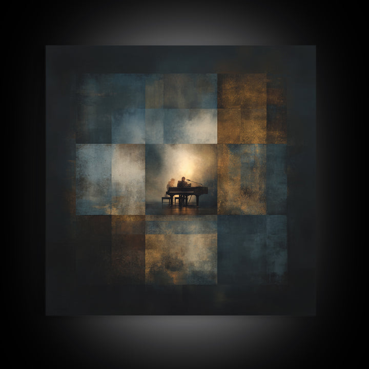 Album Cover Abstract Grid Canvas Print, Music Studio Art, Painting from Photo, Studio Decor, Abstract Art, Rhythm, MSA-1x1-18