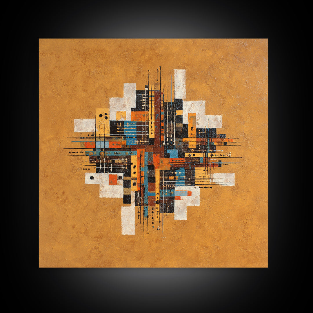 Abstract Rhythm Lines Like Painted Music Canvas Print, Music Studio Art, Custom Painting, Studio Decor, Abstract Art, Rhythm, MSA-1x1-23
