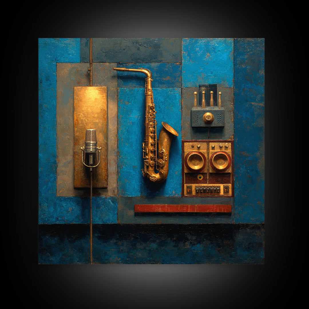Soundproof Foam Pattern Transformed into Art Canvas Print, Music Studio Art, Commission Painting, Studio Decor, Rhythm, MSA-1x1-43