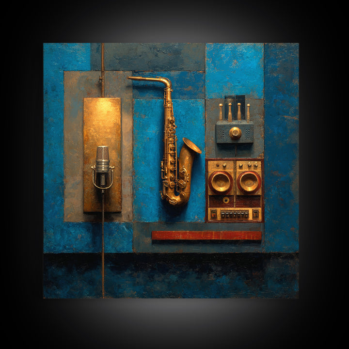 Soundproof Foam Pattern Transformed into Art Canvas Print, Music Studio Art, Commission Painting, Studio Decor, Rhythm, MSA-1x1-43