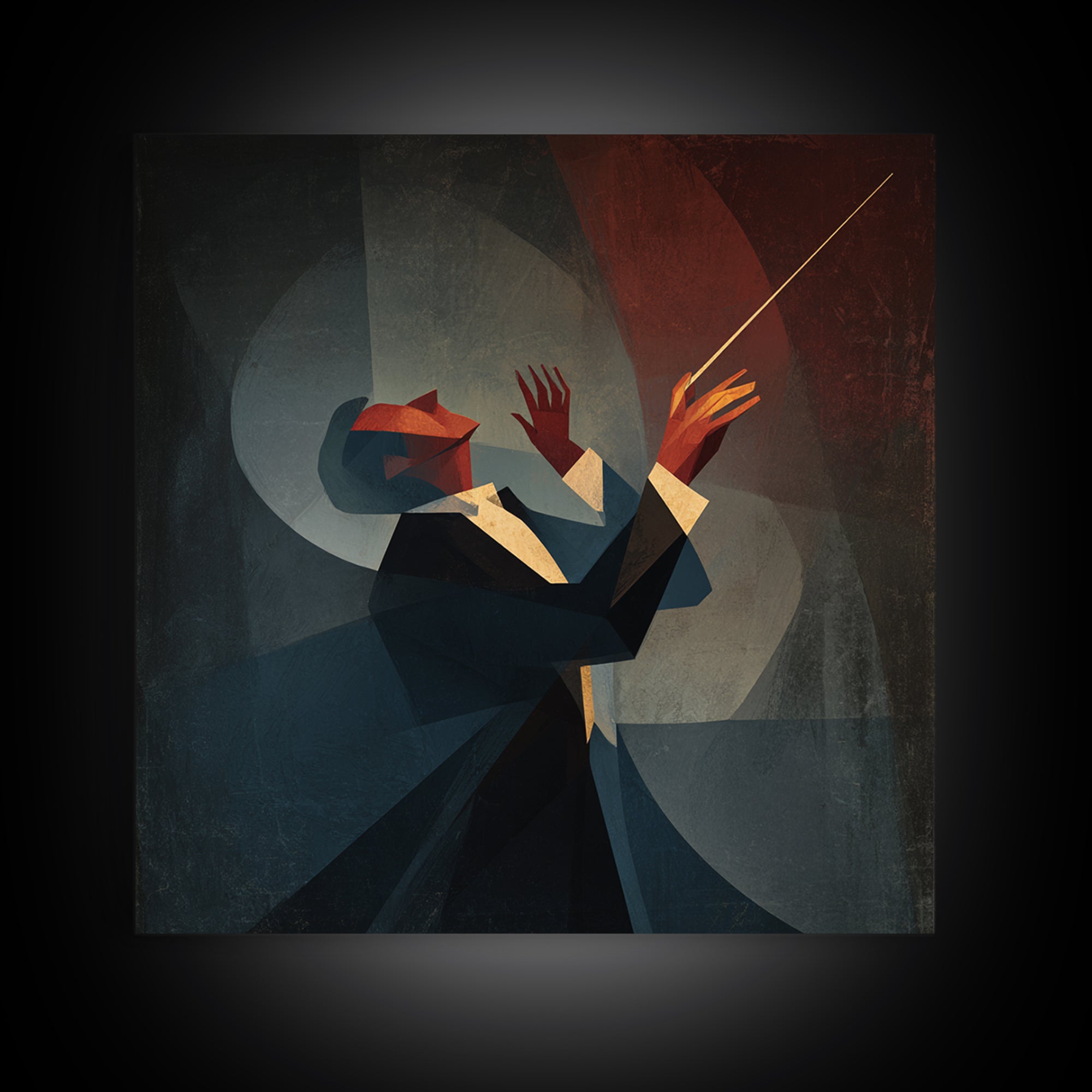 Orchestra Conductor Hands Framed Canvas Print, Music Studio Art, Scripture Wall Art, Studio Decor, Rhythm, Travel Wall Art, MSA-1x1-44