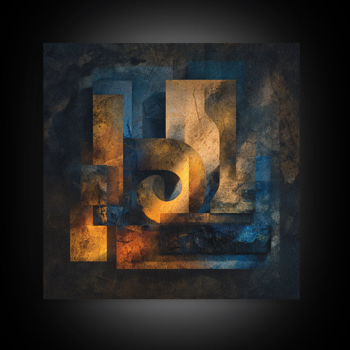 Musical Notes as Abstract Floating Shapes Without Framed Canvas Print, Music Studio Art, Teen Room Decor, Studio Decor, Rhythm, MSA-1x1-84