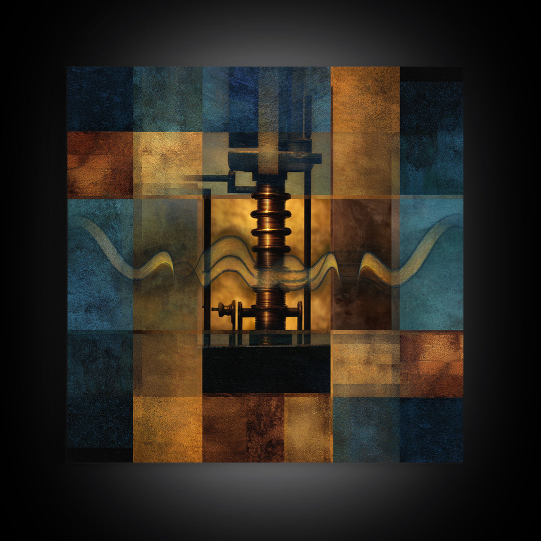 Album Cover Abstract Grid Canvas Print, Music Studio Art, Music Lover Gift, Studio Decor, Fine Art, Rhythm, Textured Painting, MSA-1x1-90