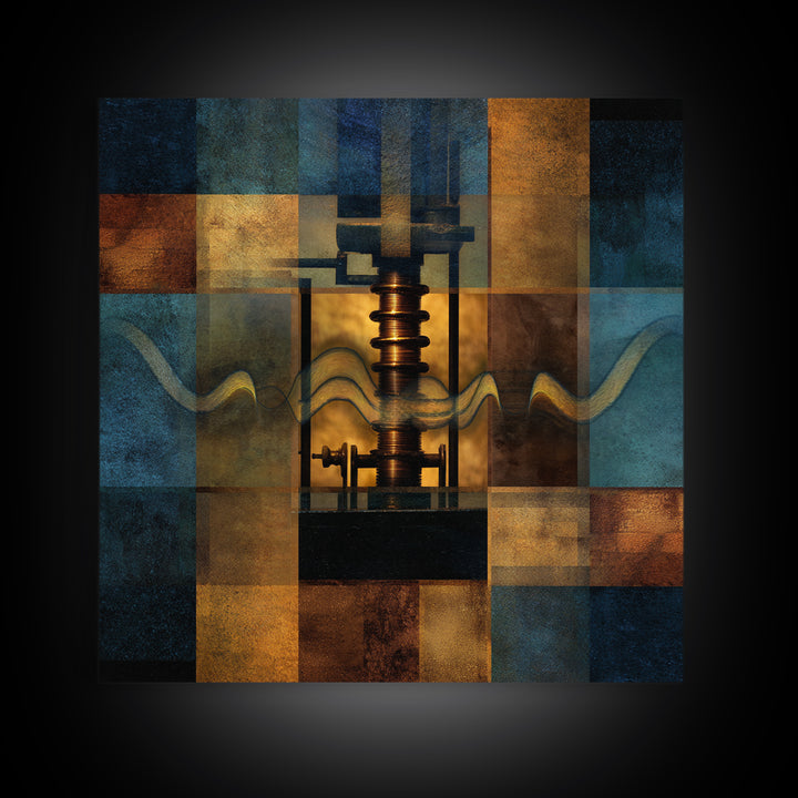Album Cover Abstract Grid Canvas Print, Music Studio Art, Music Lover Gift, Studio Decor, Fine Art, Rhythm, Textured Painting, MSA-1x1-90