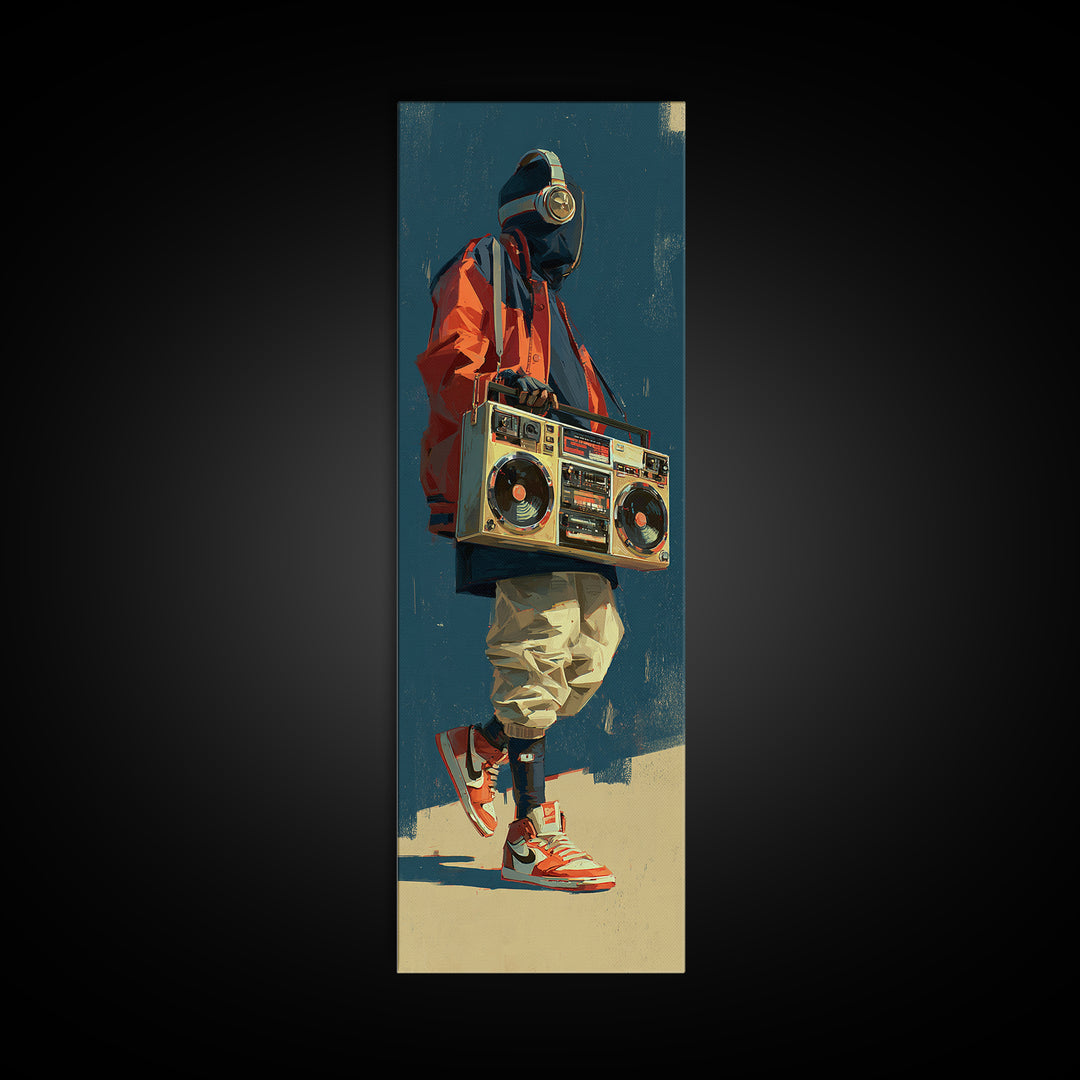 Hip Hop Boombox Framed Canvas Print, Music Studio Art, Modern Decor, Studio Decor, Fine Art, Rhythm, Home Decor, Wall Decor, MSA-1x3-29