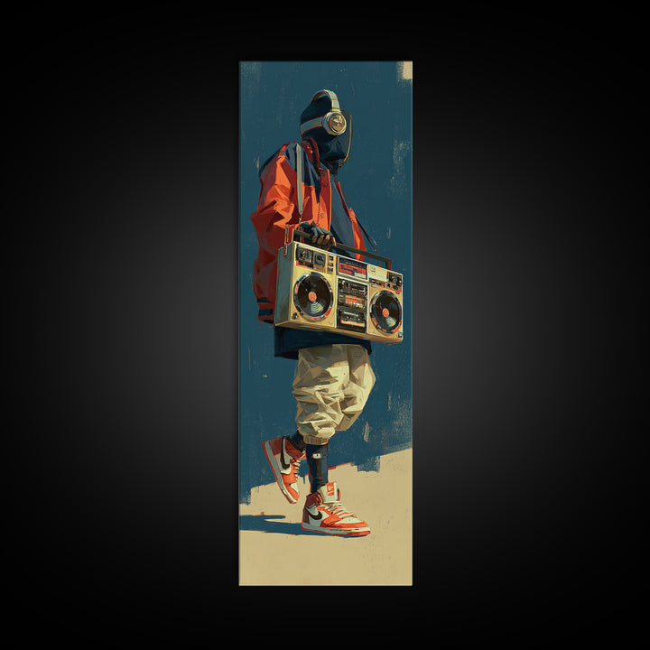 Hip Hop Boombox Framed Canvas Print, Music Studio Art, Modern Decor, Studio Decor, Fine Art, Rhythm, Home Decor, Wall Decor, MSA-1x3-29