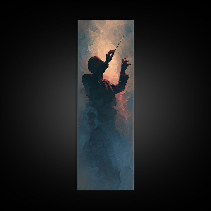 Orchestra Conductor Hands Canvas Print, Music Studio Art, Textured Painting, Studio Decor, Fine Art, Rhythm, Custom Painting, MSA-1x3-32