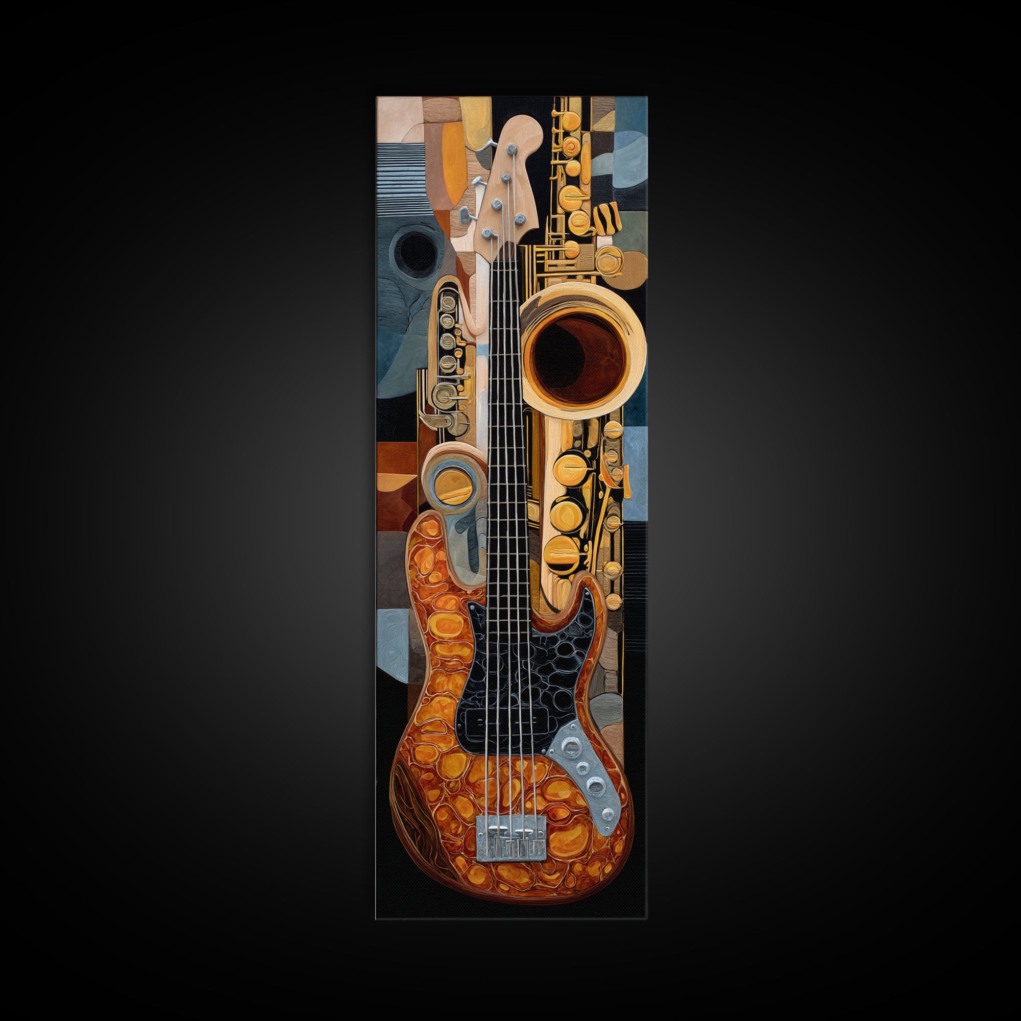 Bass Guitar Closeup Canvas Print, Music Studio Art, Teen Room Decor, Studio Decor, Fine Art, Rhythm, Art Print, MSA-1x3-49