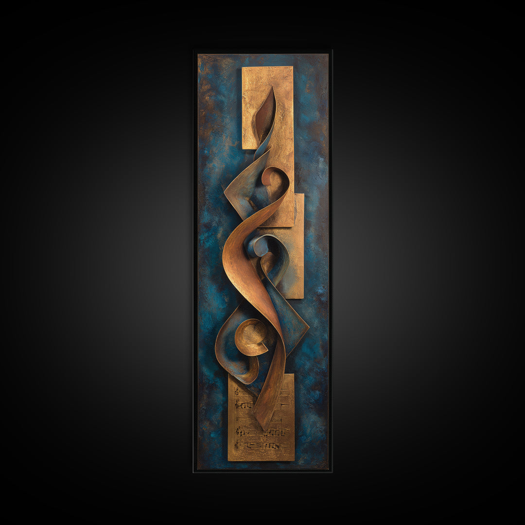 Musical Notes as Abstract Floating Shapes Without Canvas Print, Music Studio Art, Music Poster, Studio Decor, Abstract Art, MSA-1x3-72