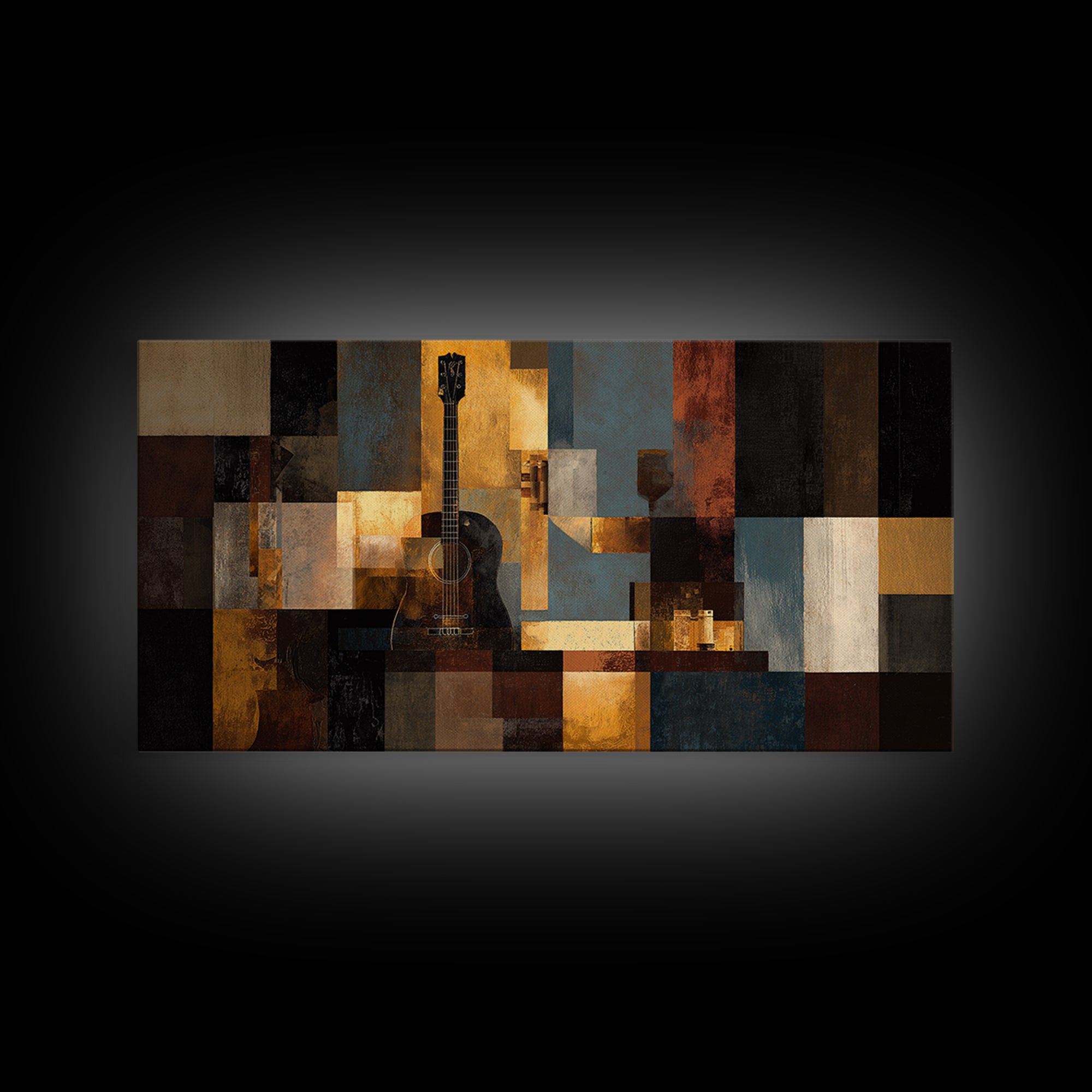 Album Cover Abstract Grid Framed Canvas Print, Music Studio Art, Fine Art Print, Studio Decor, Abstract Art, Rhythm, Wall Decor, MSA-2x1-14