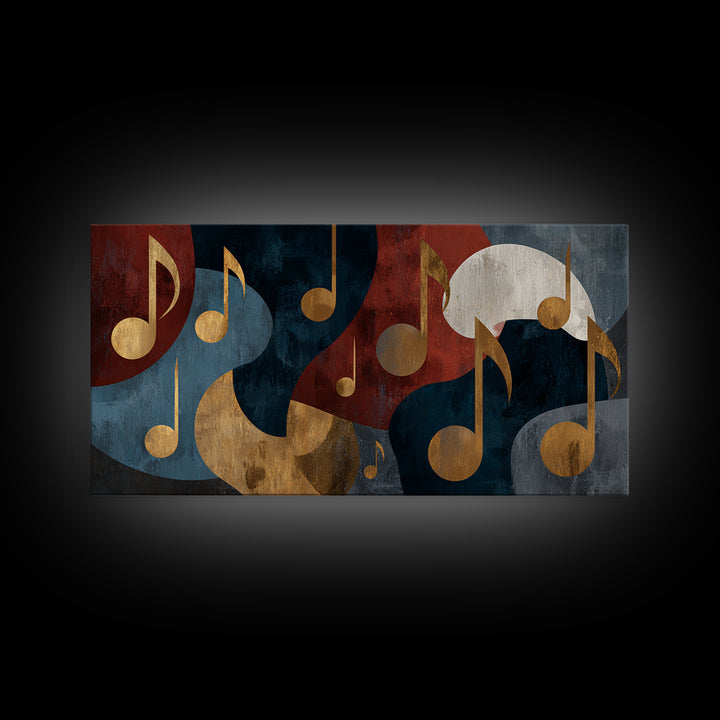 Musical Notes as Abstract Floating Shapes Without Canvas Print, Music Studio Art, Studio Decor, Abstract Art, Rhythm, MSA-2x1-32