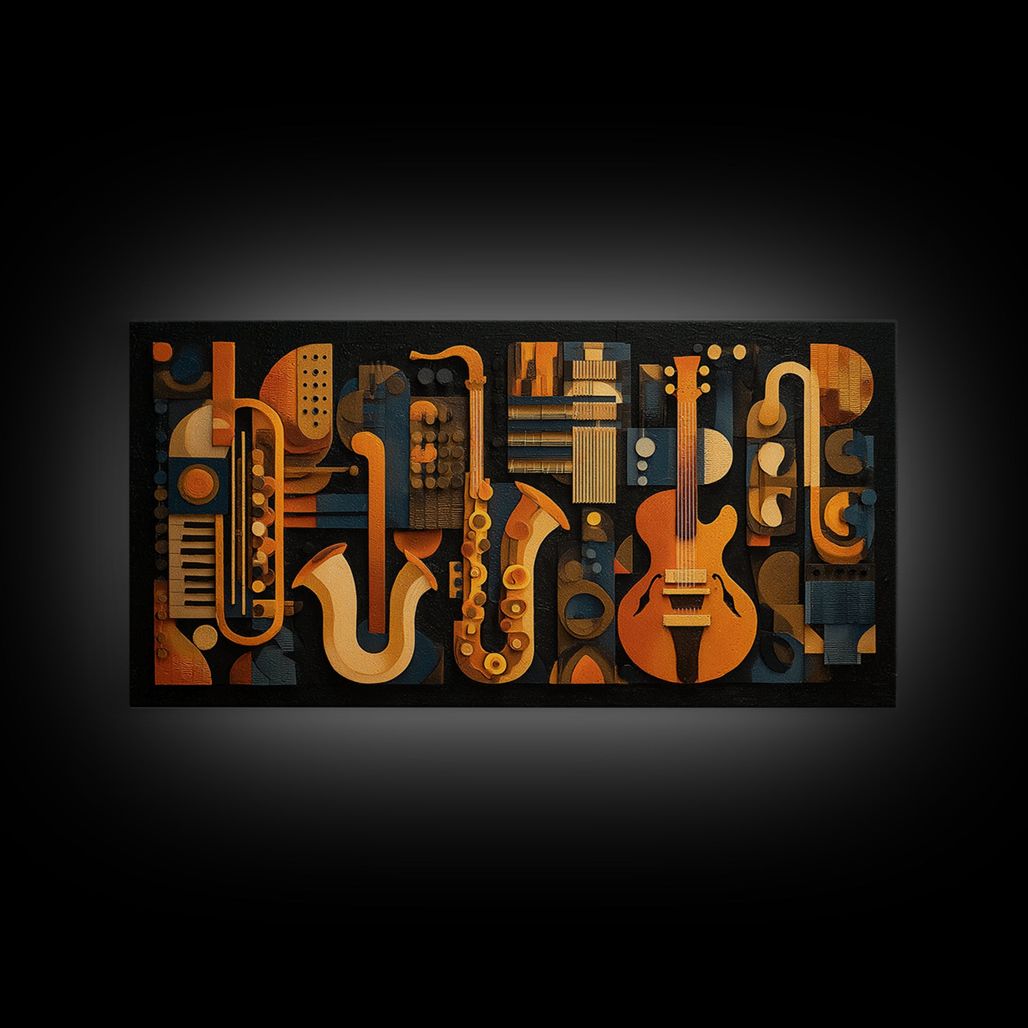 Soundproof Foam Pattern Transformed into Art Canvas Print, Music Studio Art, Studio Decor, Oil Painting, Rhythm, MSA-2x1-39