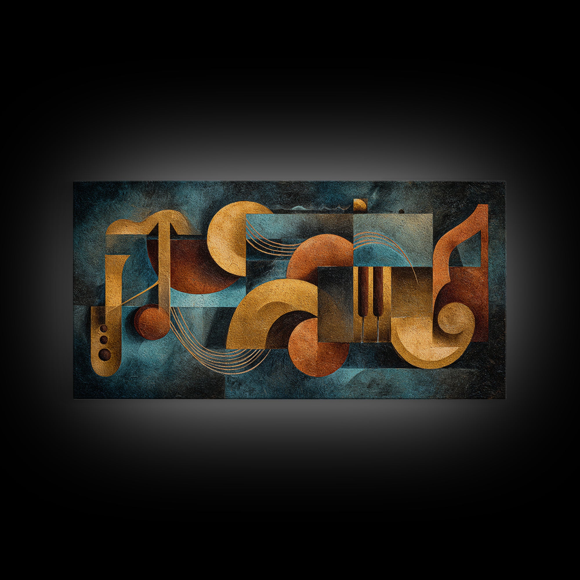 Musical Notes as Abstract Floating Shapes Without Canvas Print, Music Studio Art, Metal Wall Art, Studio Decor, Rhythm, MSA-2x1-56