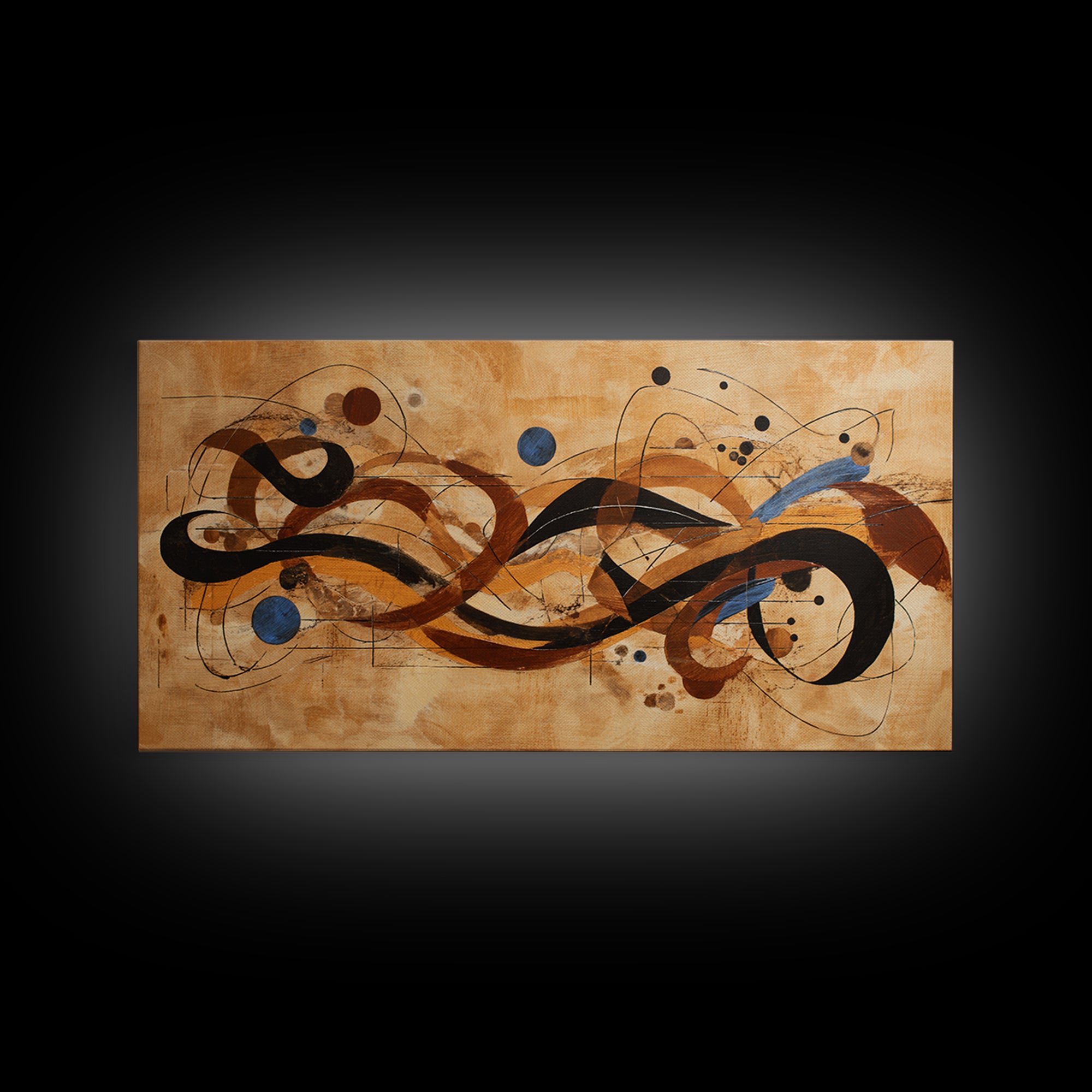 Abstract Rhythm Lines Like Painted Music Framed Canvas Print, Music Studio Art, Music Lover Gift, Studio Decor, Rhythm, MSA-2x1-67