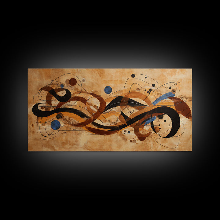 Abstract Rhythm Lines Like Painted Music Framed Canvas Print, Music Studio Art, Music Lover Gift, Studio Decor, Rhythm, MSA-2x1-67