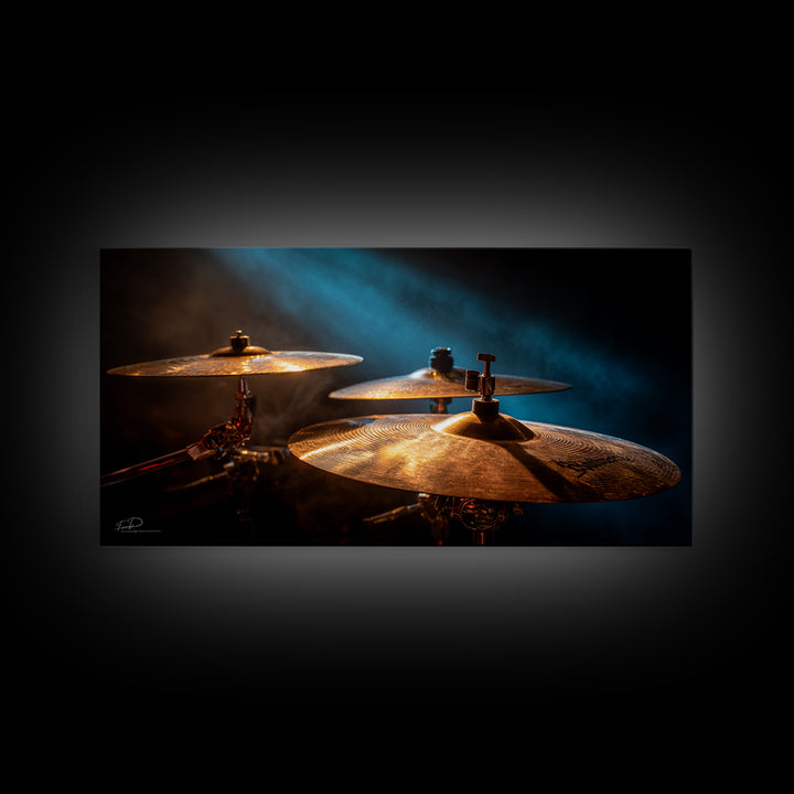 Gold Cymbal Closeup Canvas Print, Music Studio Art, Printable Art, Studio Decor, Watercolor Art, Rhythm, Music Art, MSA-2x1-68