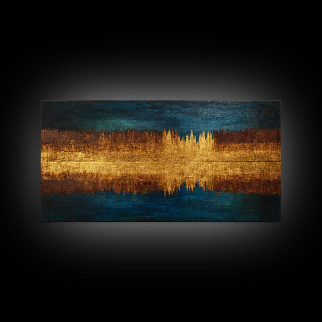 Abstract Sound Wave Framed Canvas Print, Music Studio Art, Custom Painting, Studio Decor, Abstract Art, Rhythm, Man Cave Decor, MSA-2x1-72