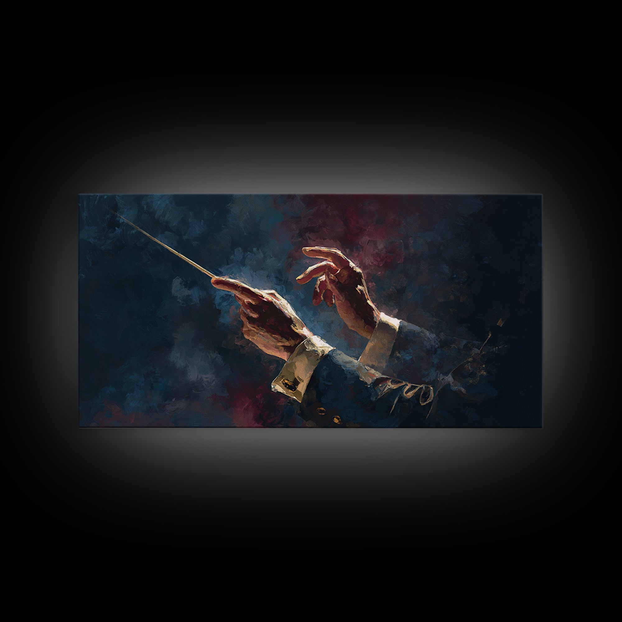 Orchestra Conductor Hands Framed Canvas Print, Music Studio Art, Trendy Wall Art, Studio Decor, Rhythm, Paul Mccartney, MSA-2x1-88